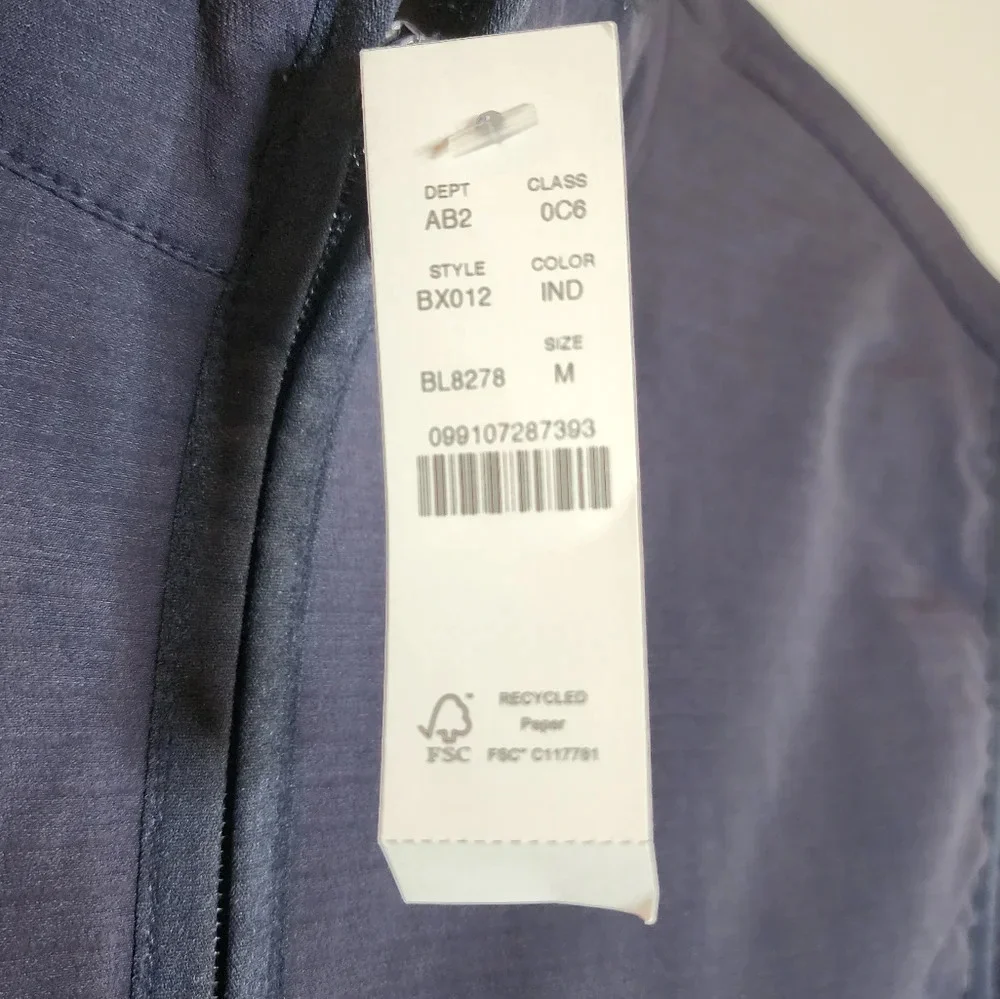 NWT J. Crew Stretch Tech Navy Blue Zip Vest  Men's‎ Size Medium